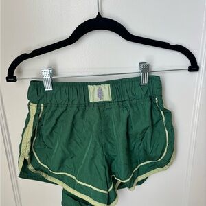 Free People Movement Green Varsity Blues Shorts